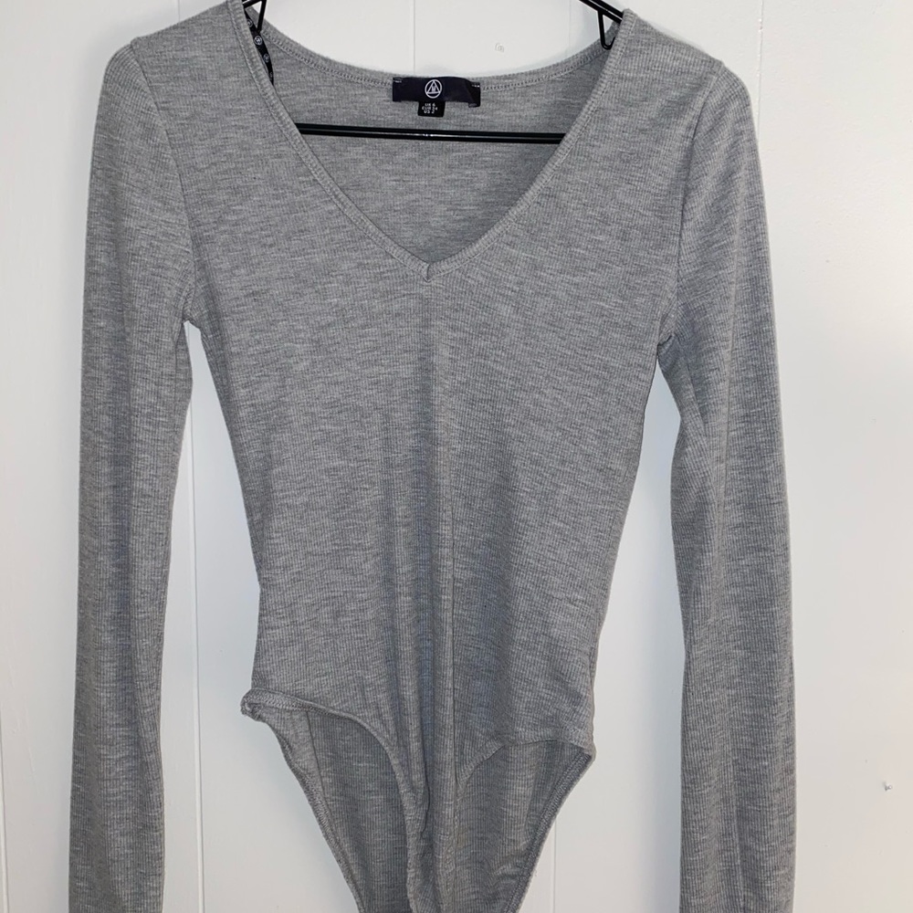 Light Grey Ribbed Bodysuit